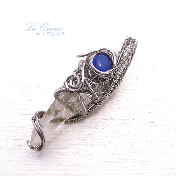 楽天市場 ミニ水晶六角柱とラピスラズリ ペンダントトップ 天然石 ワイヤーワーク アクセサリー ラ ワンネス テソロ 楽天市場店