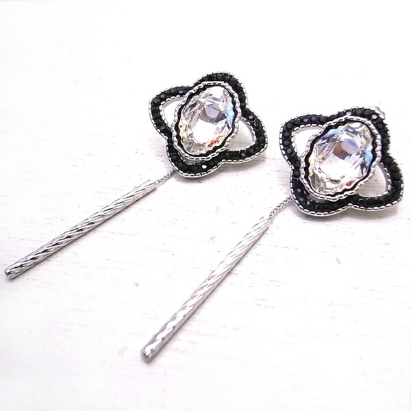 付け替えキャッチ付きピアス きらきら デコレーション ジュエルデコ 【atelier-kika [ アトリエ・キカ ]】 アクセサリー/ハンドメイド/作家