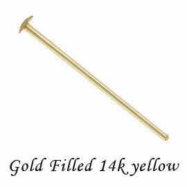 ゴールドフィルド 【Tピンパーツ】 T0.64xL50.8mm 14Kイエロー 《10本》 K14GF アクセサリーパーツ 金具