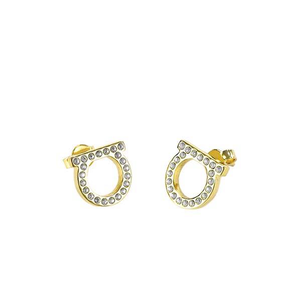 サルヴァトーレ フェラガモ Salvatore Ferragamo / STUD STRAS12 ピアス #760122 696573 CRYSTAL+OROGLUC