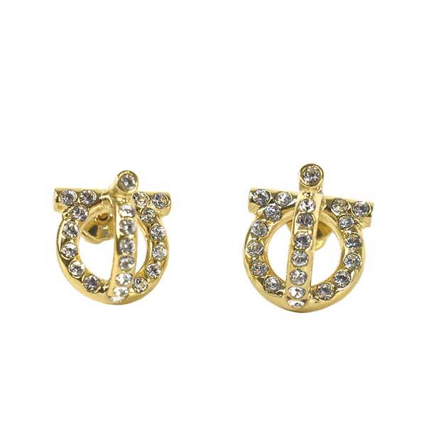 サルヴァトーレ フェラガモ Salvatore Ferragamo / EA 3D STRASS ピアス #760417 736294 ORO GIOVE+STRASS CRYSTAL｜ブランドショップ TESOURO