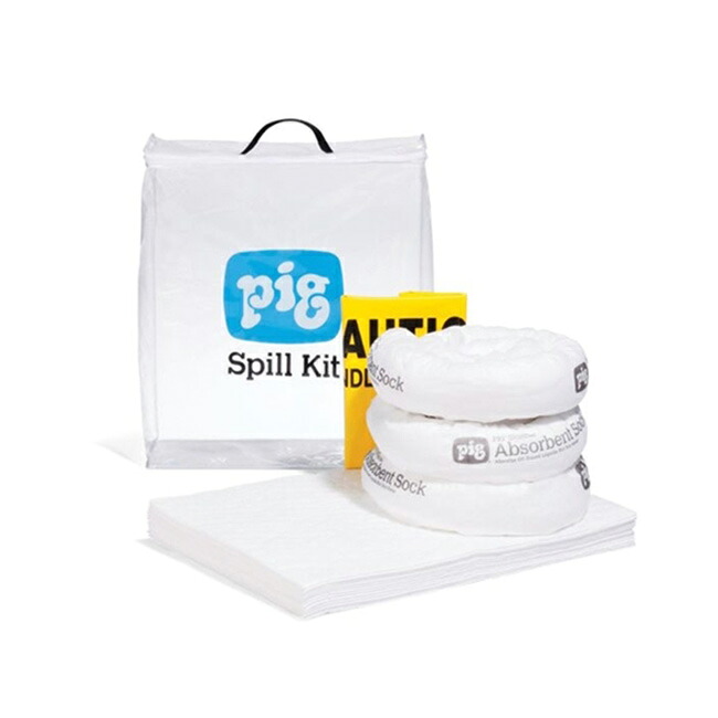 油専用 スピルキット （シースルーバッグ入り）幅38cm x 高さ46cm x 奥行13cm オイル吸着マット KIT470 PIG ピグ