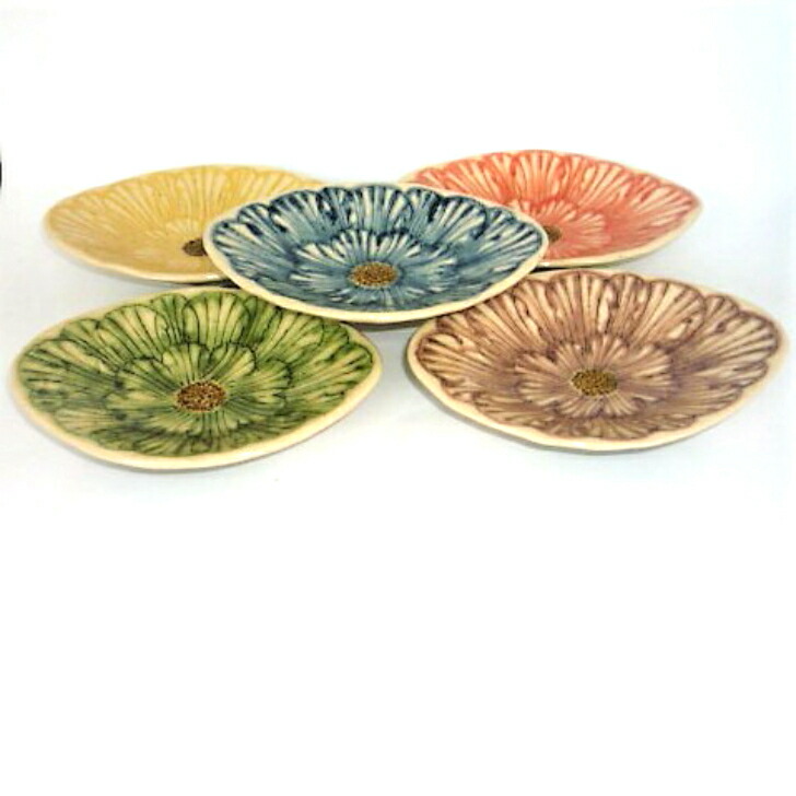 作家　陶芸家　加藤芳平　ダリア　5寸　赤　セット 作家 陶芸家 加藤芳平 ダリア 5寸 赤 セット 作家 陶芸家 加藤