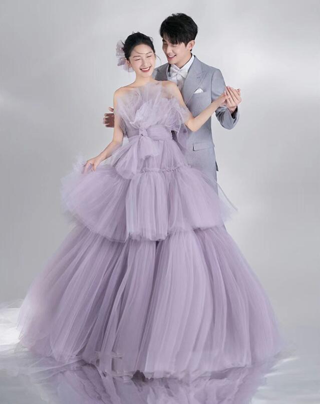 婚礼の儀お召しもの 花嫁御寮お召しもの 前撮り 映し絵婚礼の儀映画化 色合いお召しもの 基準打数ブル 紫 婚礼の儀 掻き鳴らす会 姫御前 オフショルダー 御前上等感 二次会 好いたらしいめ 寄り合いお召しもの チュール レディースファッション-ウェディングドレス
