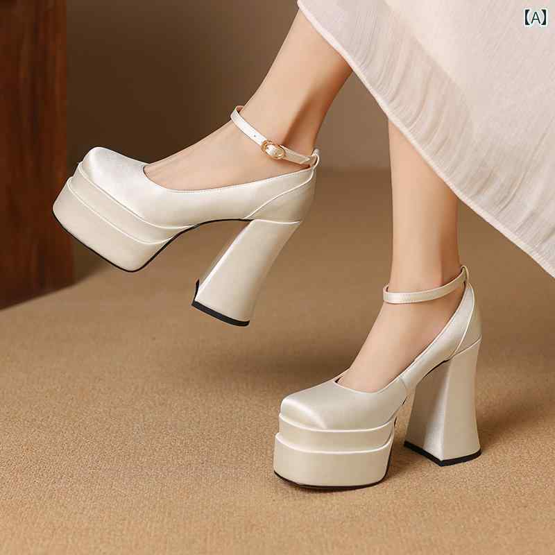 ハイヒール レディース パンプス 美脚 厚 ホワイト メイン ウェディングドレス ウェディングシューズ 12 cm 厚手 防水 靴 疲れにくい 足が パーティー｜TGK-SHOP