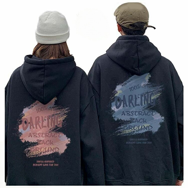 2着セット ペア カップル パーカー Darling プリント ペアルック 秋冬春 ペアお揃い 派手 プルオーバー レディース メンズ 恋人 夫婦 ファション おしゃれ プレゼント 写真撮り