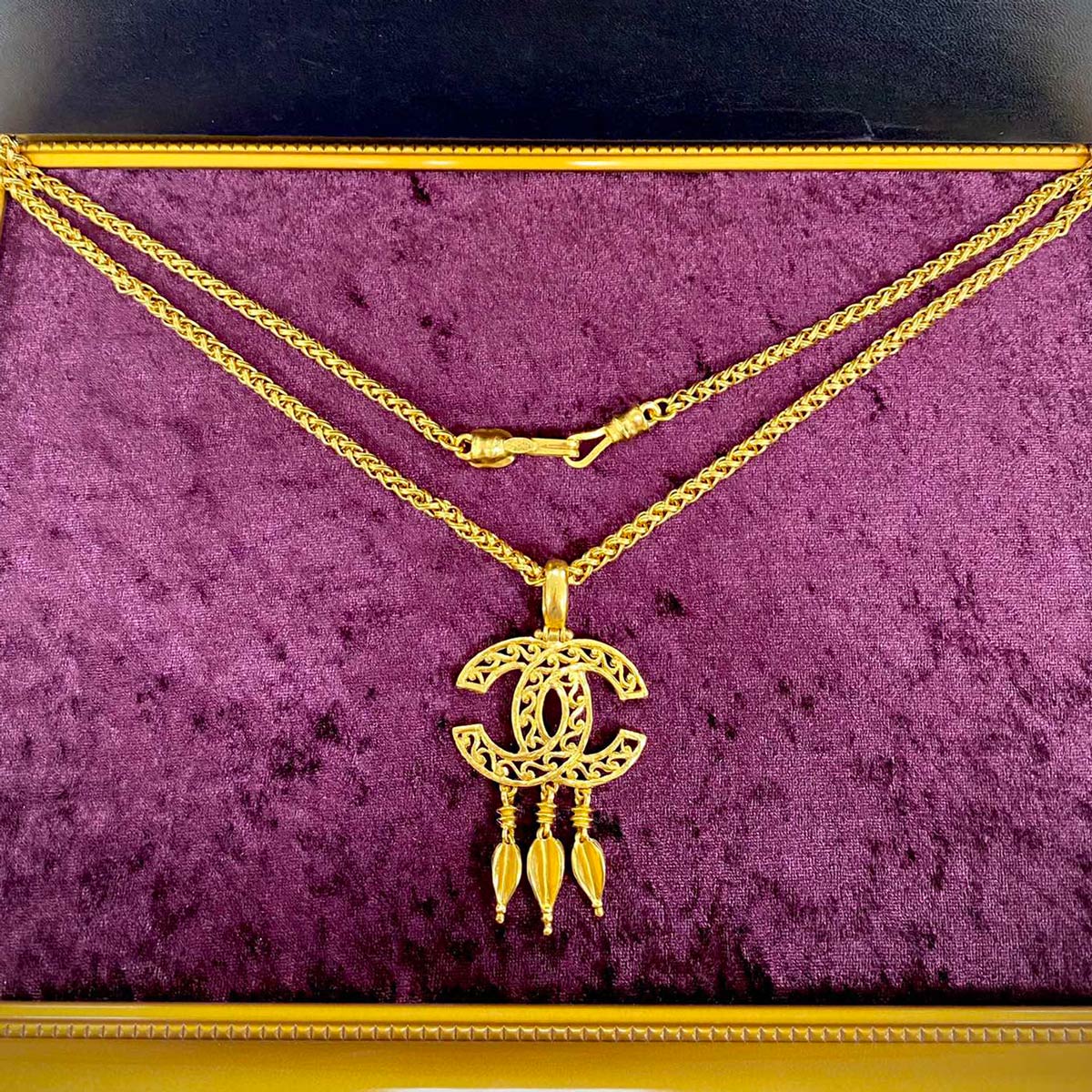 楽天市場】シャネル CHANEL デカココマーク ラインストーン ネックレス