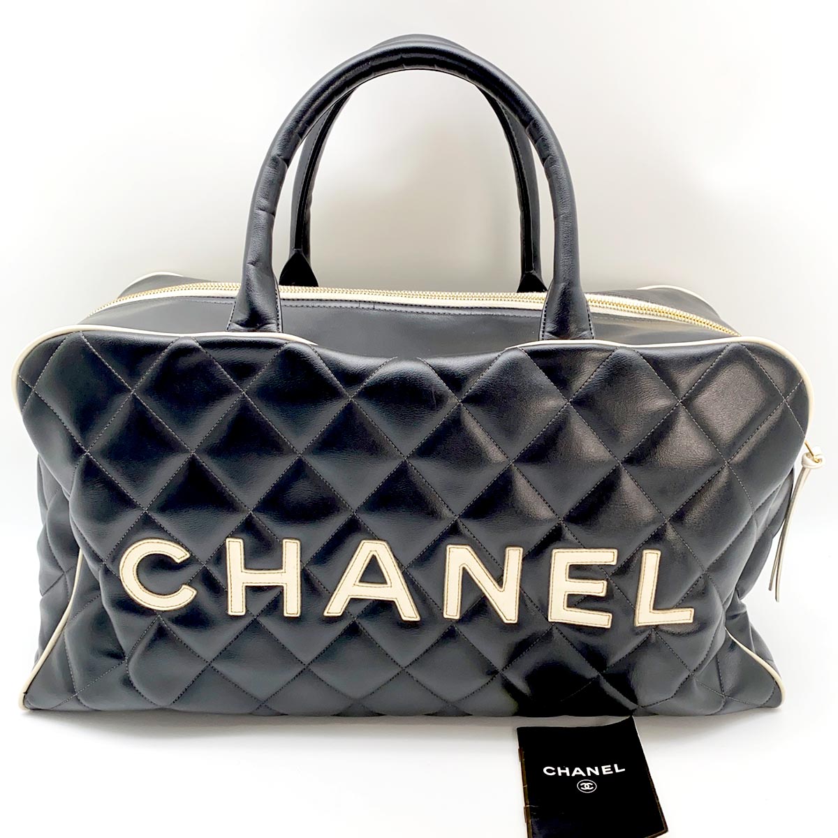 CHANEL シャネル スポーツライン マトラッセ ボストン バッグ レザー 黒 A05943 管理番号：8905 307,350円