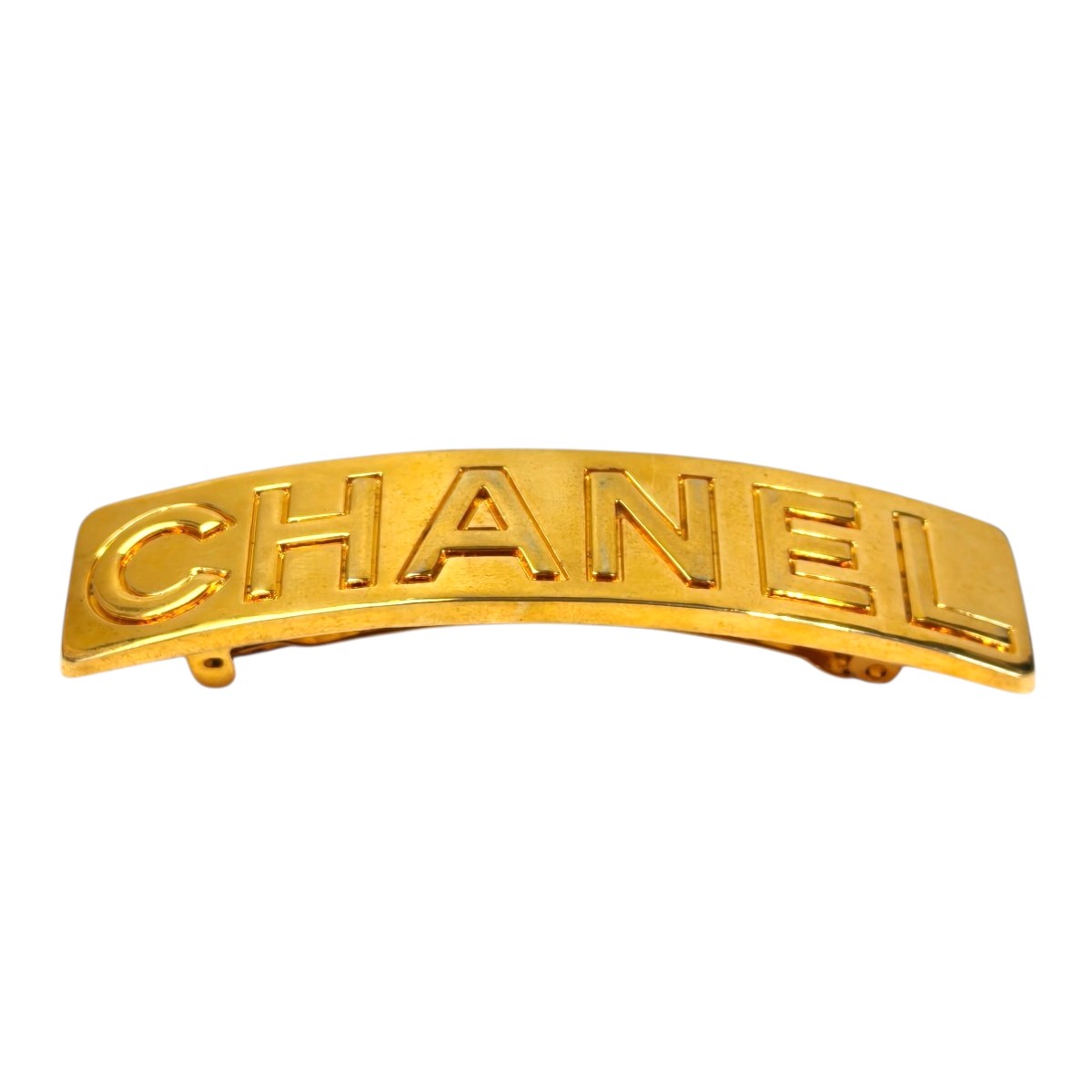 CHANEL シャネル ロゴ バレッタ ヘアアクセサリー 髪留め ゴールド 管理番号：9826