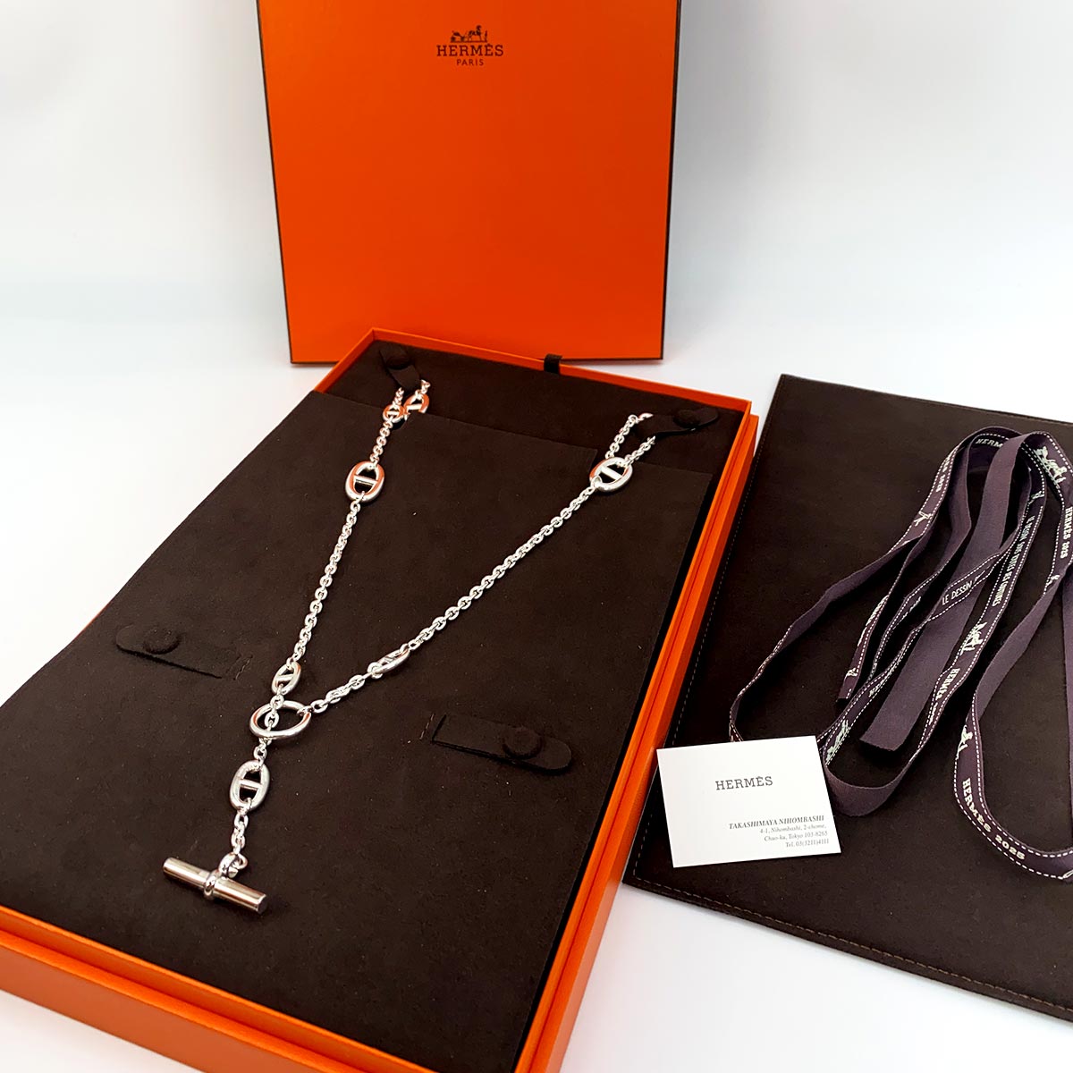 [未使用品]エルメス　ファランドール　ロングネックレス　80 入手困難】□HERMES ファランドールロングネックレス 80 (HERMES