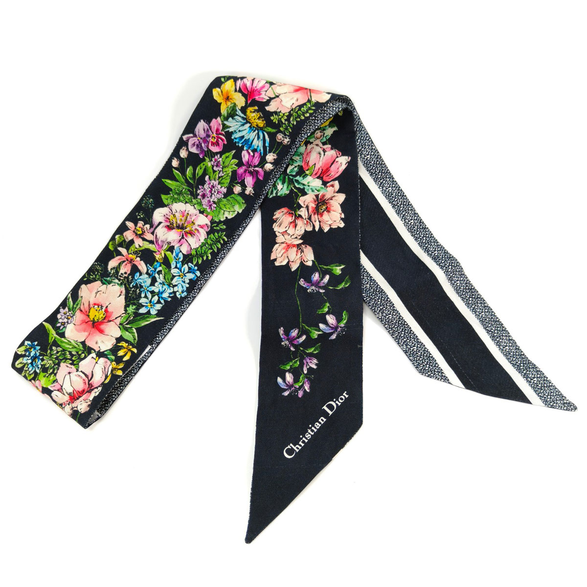 クリスチャンディオール［ミッツァ］スカーフ　花柄　マルチカラー Christian Dior クリスチャン・ディオール スカーフ