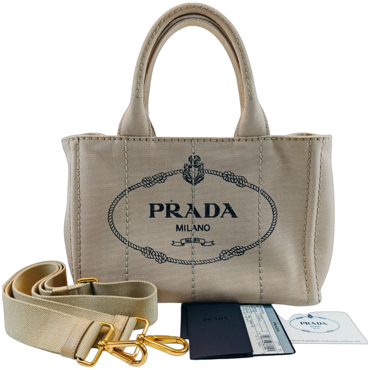 美品　プラダ PRADA カナパ トートバッグ バッグ キャンバス ミニ プラダカナパミニキャンバストートバッグを買取しました