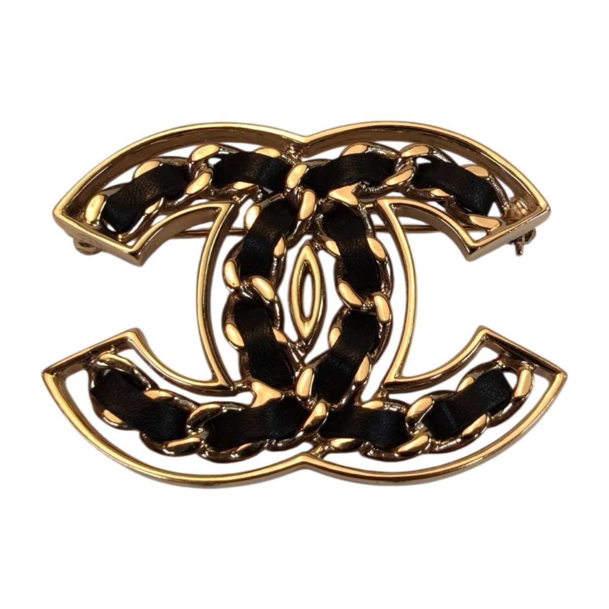 楽天市場】極美品 シャネル CHANEL ココマーク ブローチ 黒×ゴールド