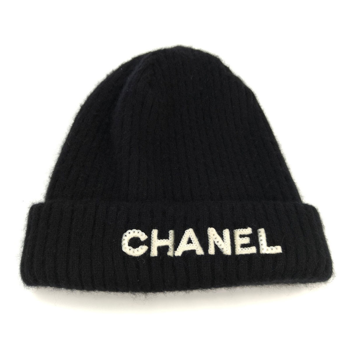 CHANEL ウールビーニー 黒 ロゴ付き CHANEL】シャネル ロゴ ニットキャップ – NISHIKINO VINTAGE KYOTO