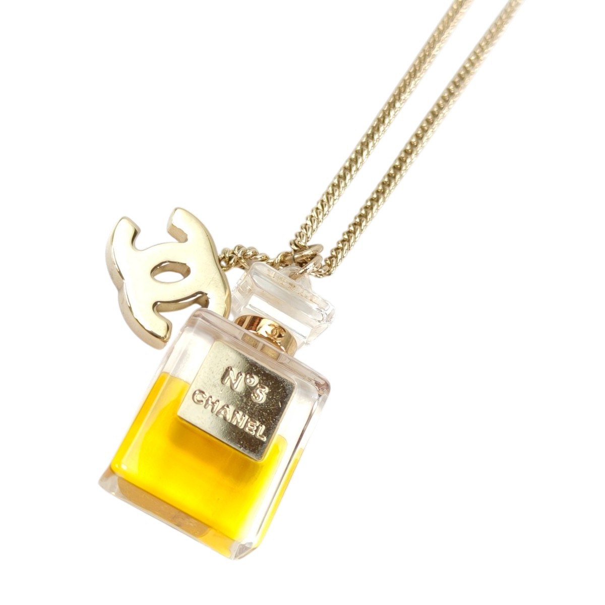 CHANEL シャネル ココマーク No.5 パフューム ボトル 香水 ネックレス ゴールド 管理番号：11156