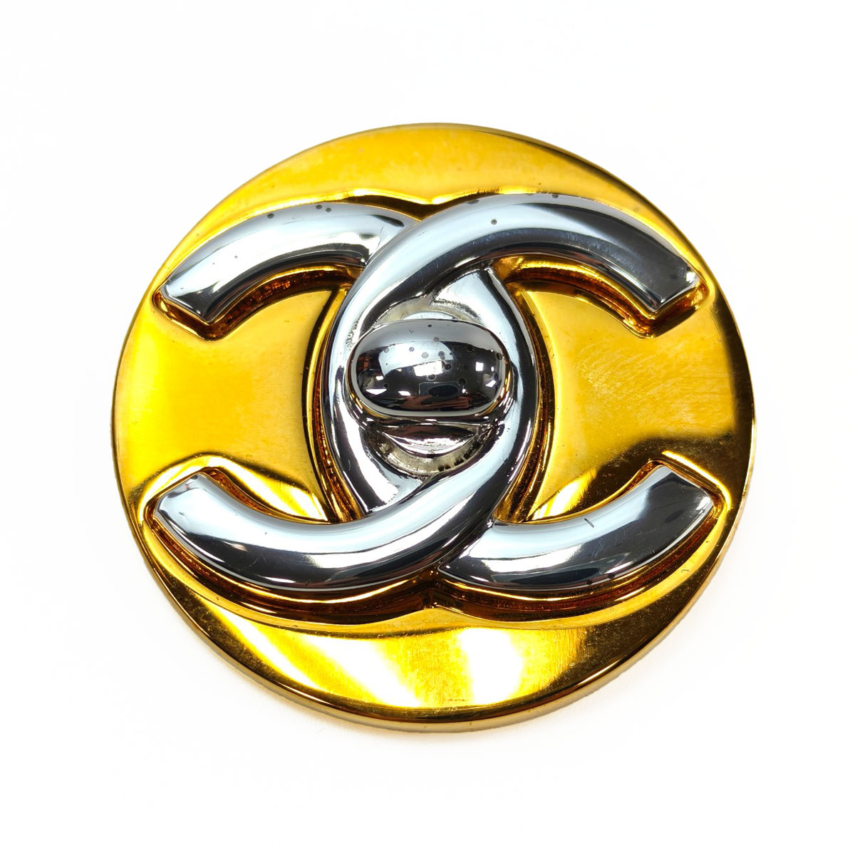 CHANEL シャネル ココマーク ターンロック ブローチ ゴールド&times;シルバー 管理番号：11166｜東京銀座PICALS vintage shop