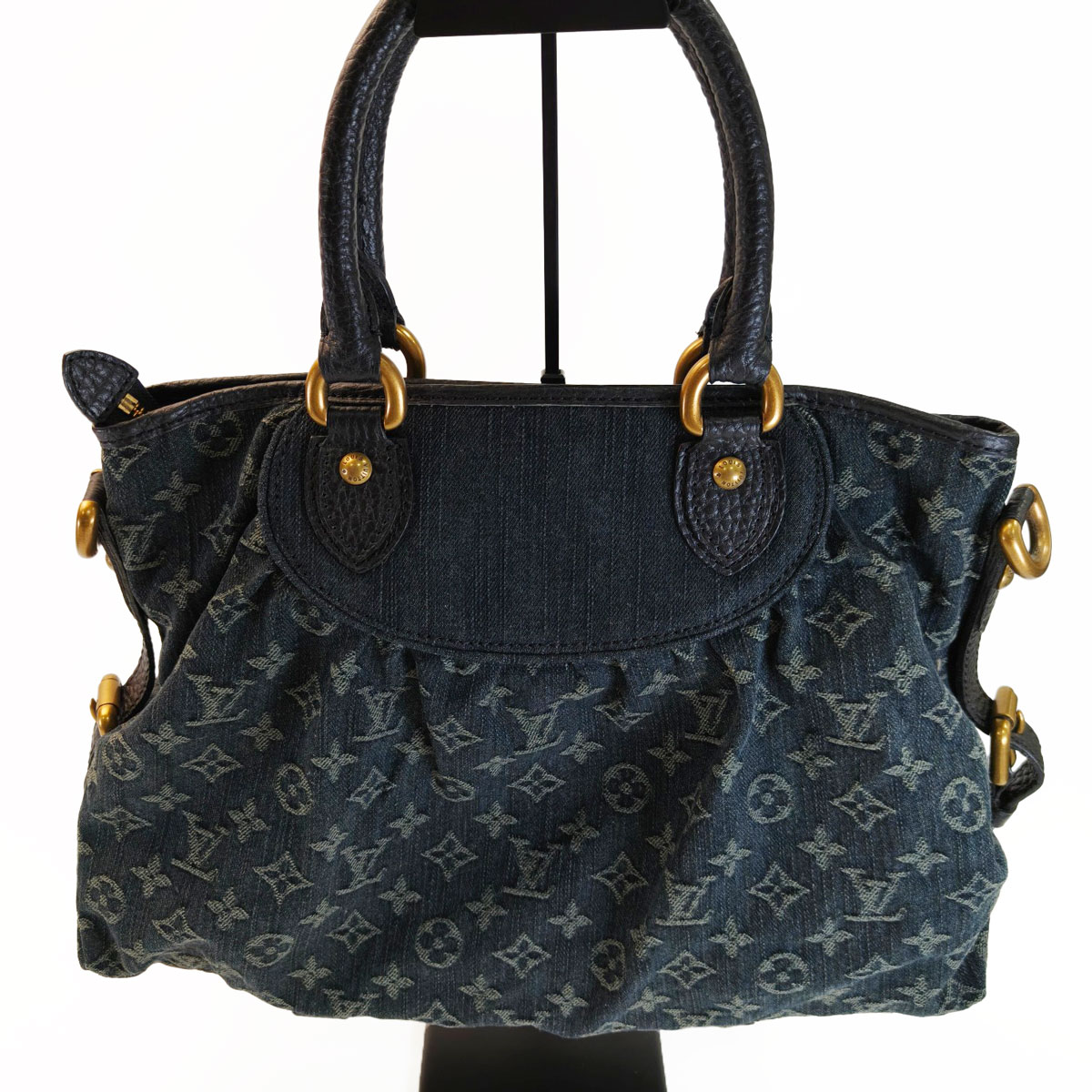 LOUIS VUITTON ルイヴィトン ネオカヴィMM 2Way トートバッグ ショルダーバッグ モノグラムジーンズ ノワール 管理すること携帯電話：10779