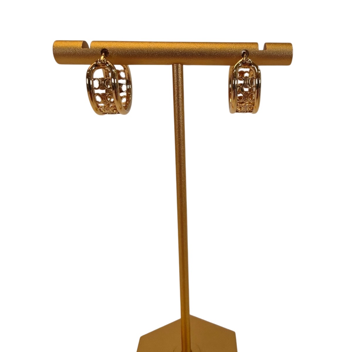 セリーヌ　トリオンフ スパークル フープ ピアス CELINE セリーヌ Triomphe Sparkle Hoops Earrings フープピアス