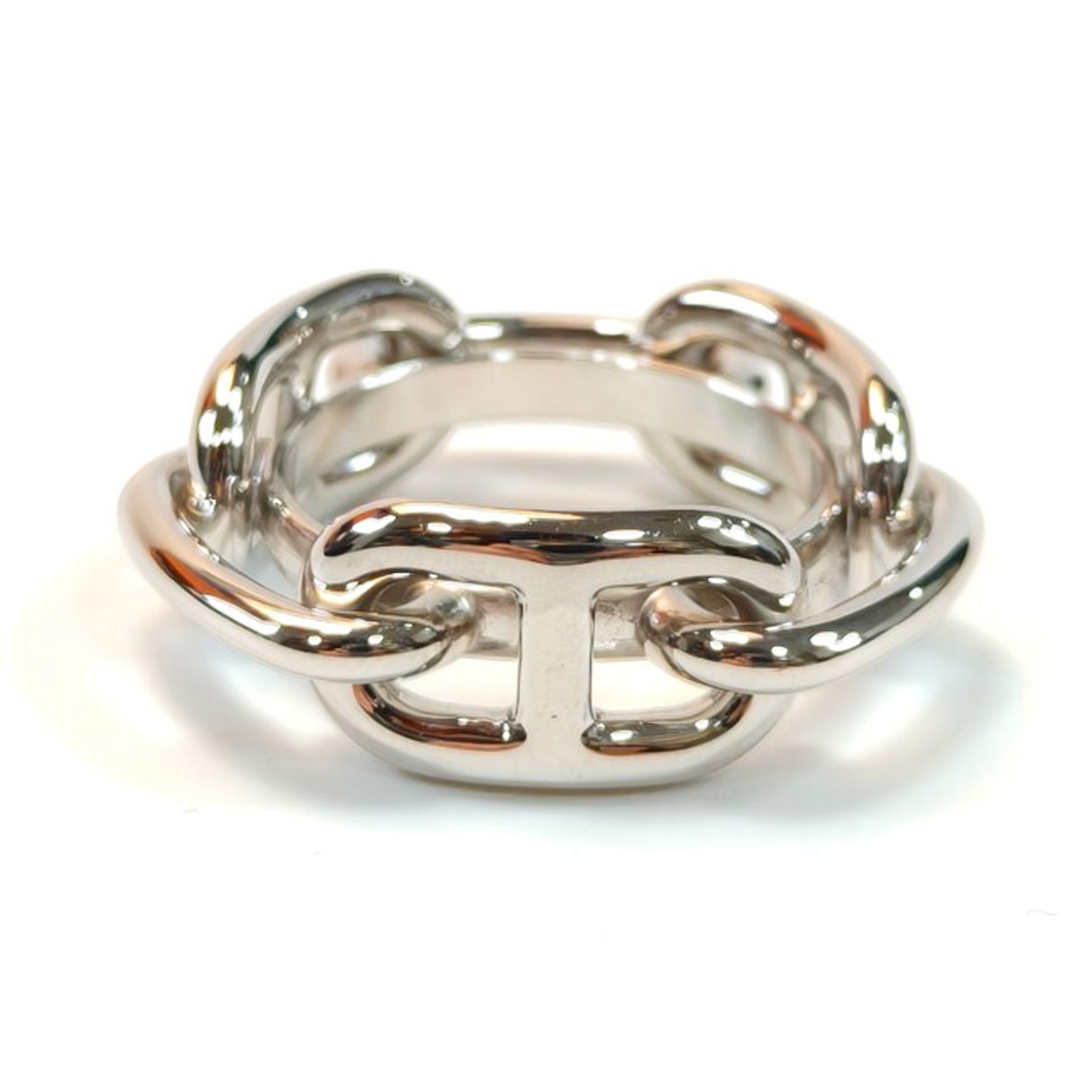 【美品】HERMES エルメス スカーフリング シルバー ドット ディンプル HERMES(エルメス) シェーヌダンクルスカーフリング シルバー