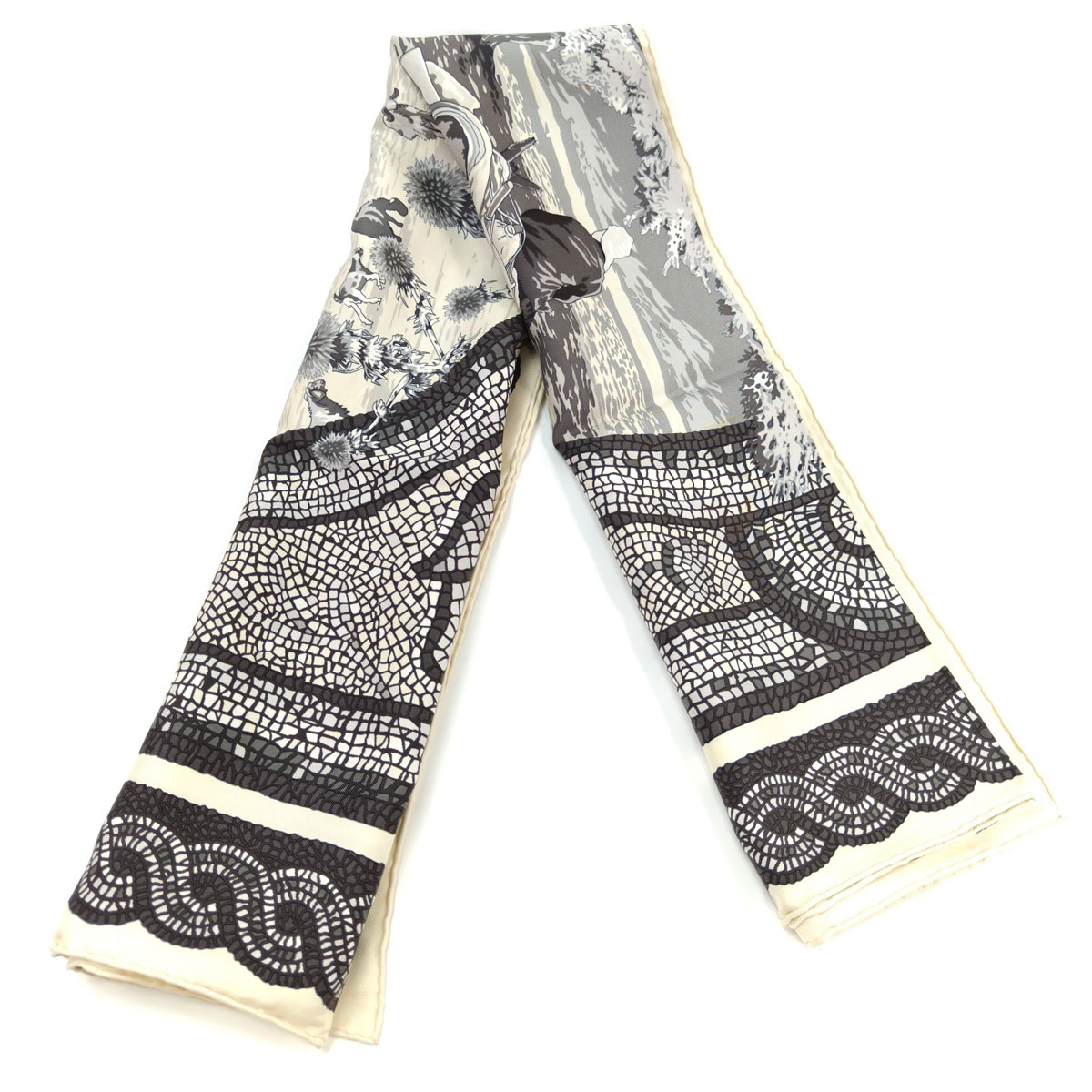 楽天市場】美品 HERMES エルメス カレ90 SOUS LE CEDRE ヒマラヤ杉の下