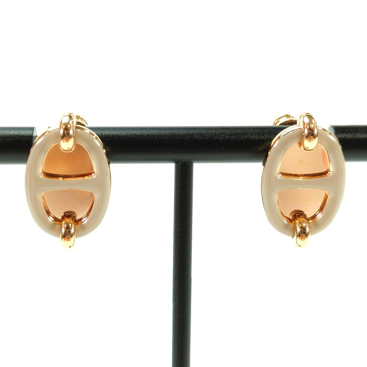 HERMES ピアス　ミニ　マイヨン　ピアス　ブラック　ゴールド エルメス ミニ マイヨン ピアス ピアス 《ミニ・マイヨン