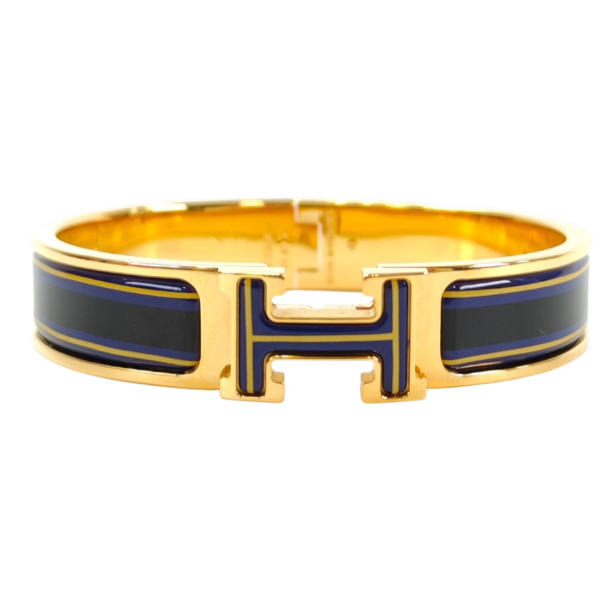 HERMES エルメス クリックH PM バングル ブレスレット ゴールド×ブラック 管理番号：11203 57,365円