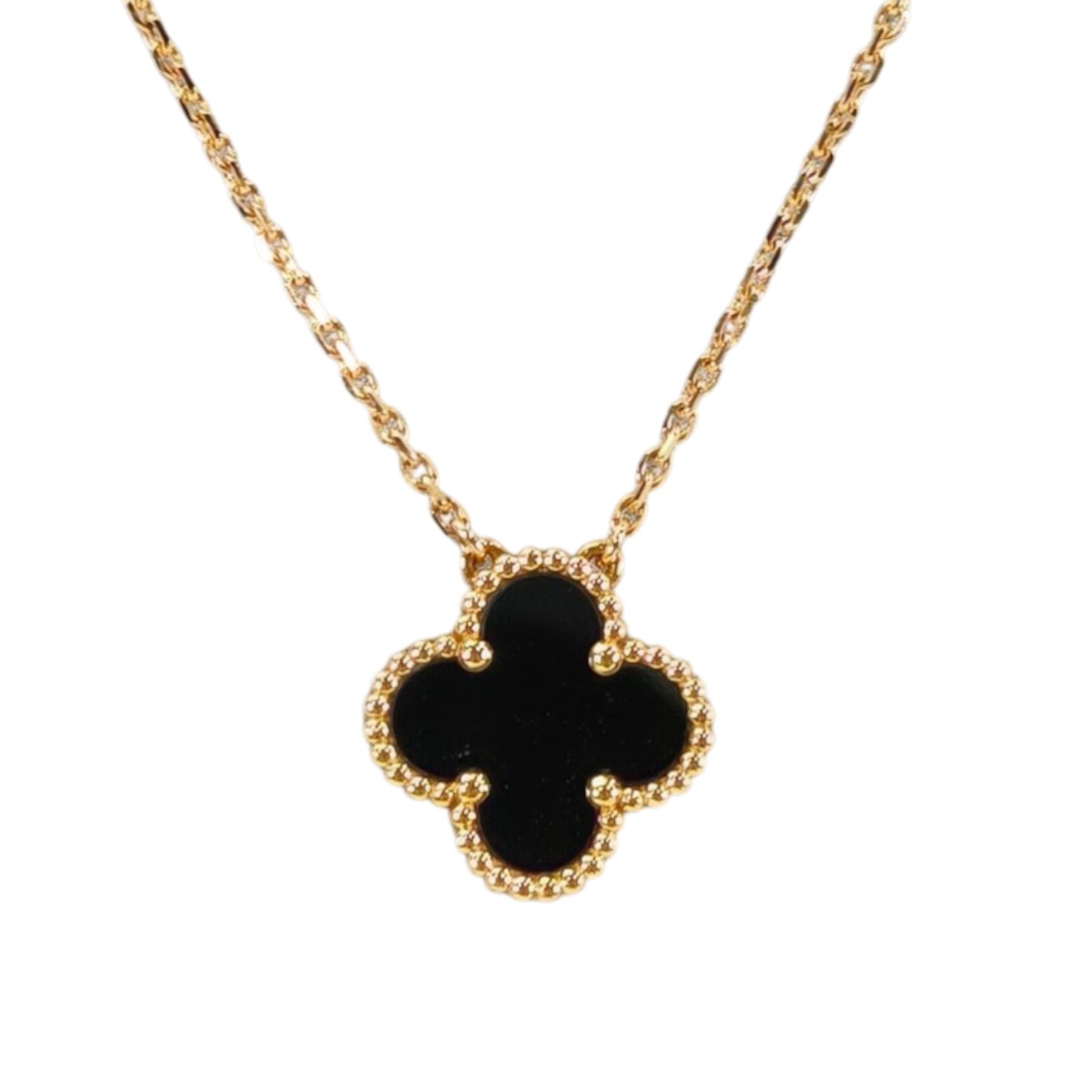 Van Cleef & Arpels ヴァンクリーフ ヴィンテージ アルハンブラ ネックレス ゴールド&times;ブラック 管理番号：11128｜東京銀座PICALS vintage shop