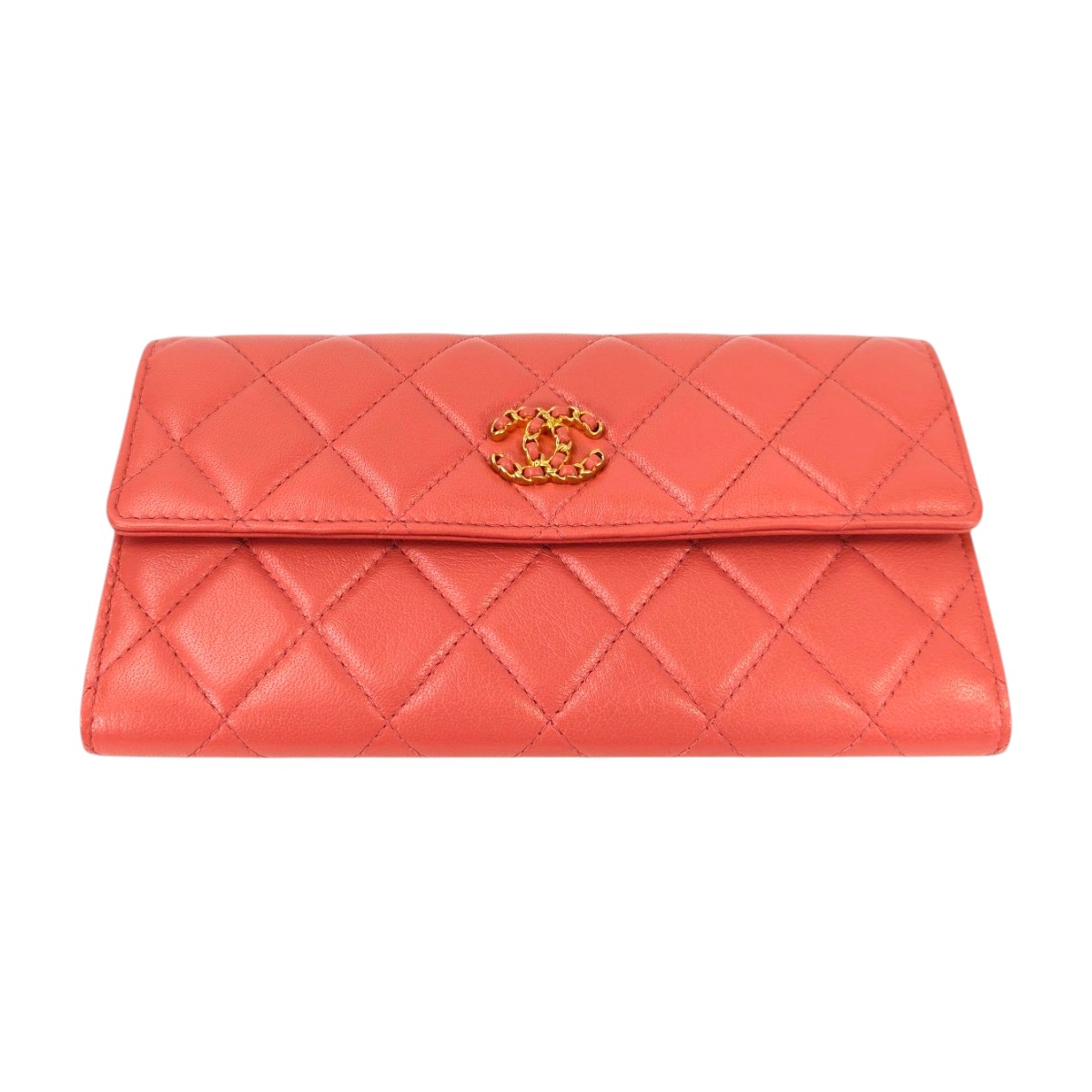 CHANEL シャネル マトラッセ 長札入れ 子ヒツジ素はだ サクラ色 保護すること電話番号：11370