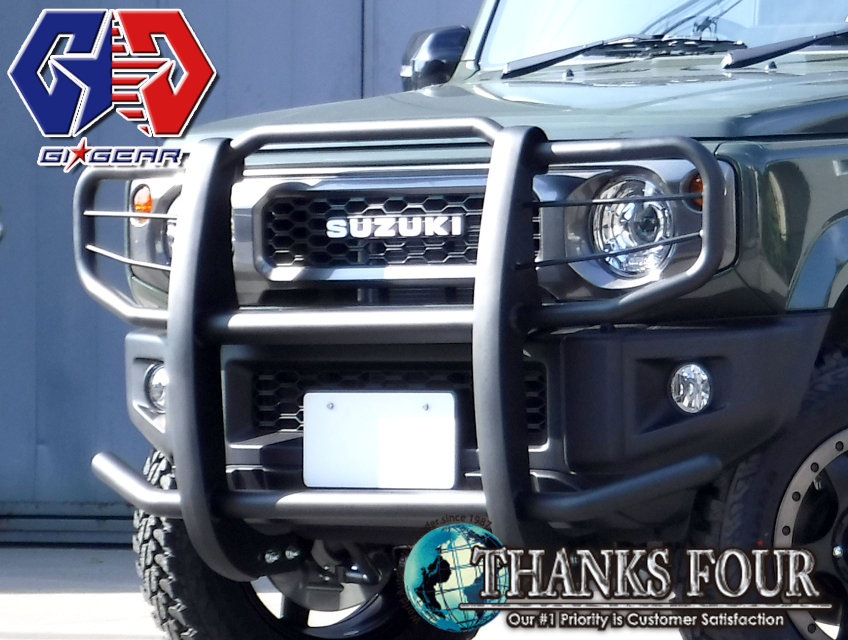 楽天市場 個人宅への配送不可 代引不可 ジムニー Jb64 グリルガード フロントガードスチール サンドブラストブラックp Hd19 A Gig ジーアイギア サンクスフォー