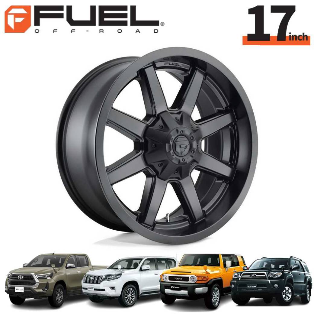 FUEL OFFROAD フューエルオフロード 17インチアルミホイール 1本 D436 MAVERICK マーベリック サテンブラック 17×9J 6H 135 / 139.7 -12 CB106.1 ハイラックス GUN125/150プラド/215サーフ/FJクルーザー オーバーフェンダー用 / D43617909845 33,345円