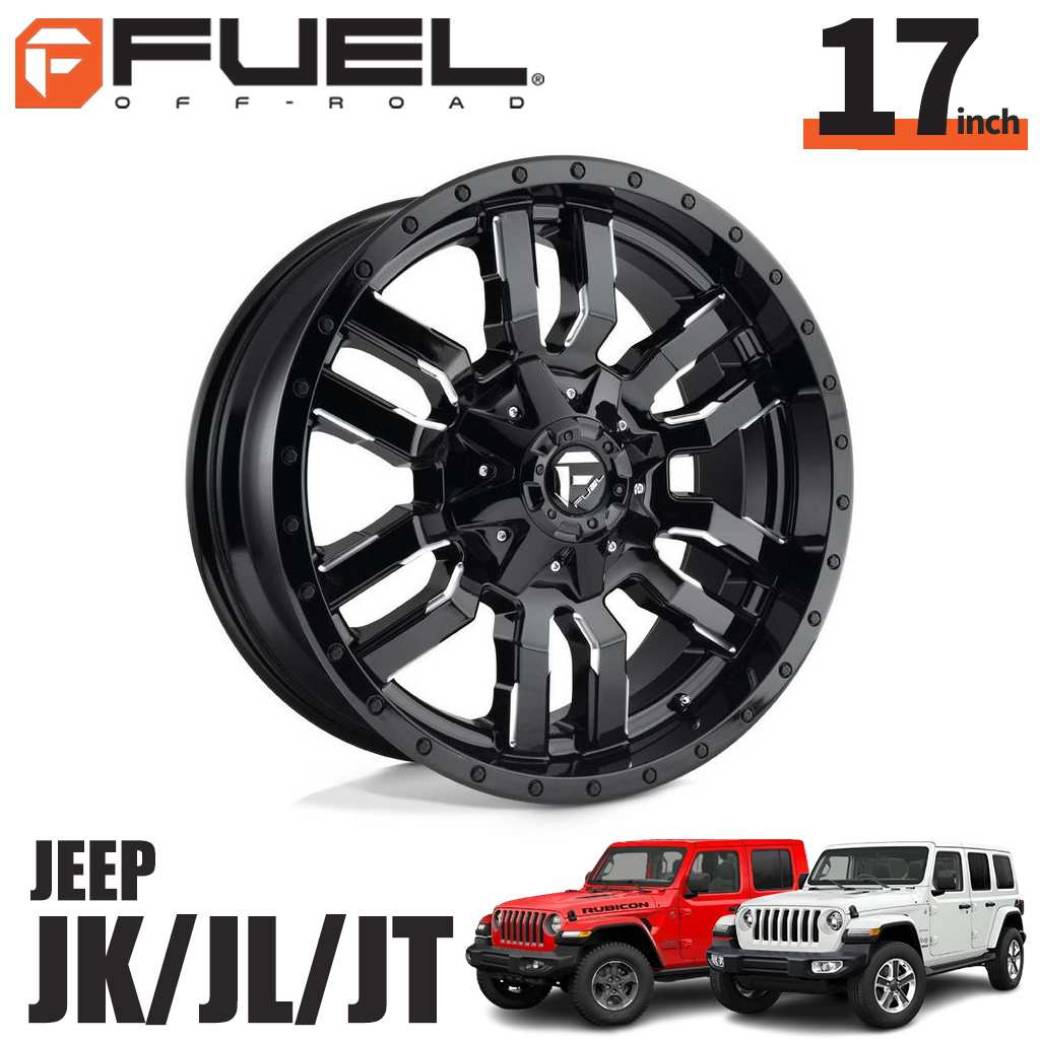 FUEL OFFROAD フューエルオフロード 17インチアルミホイール 1本 D595 SLEDGE スレッジ グロスブラックミルド 17×9J 5H 114.3 / 127 -12 CB78.1 ジープ JK / JL ラングラー・JTグラディエーター オーバーフェンダー用 / D59517902645 36,790円