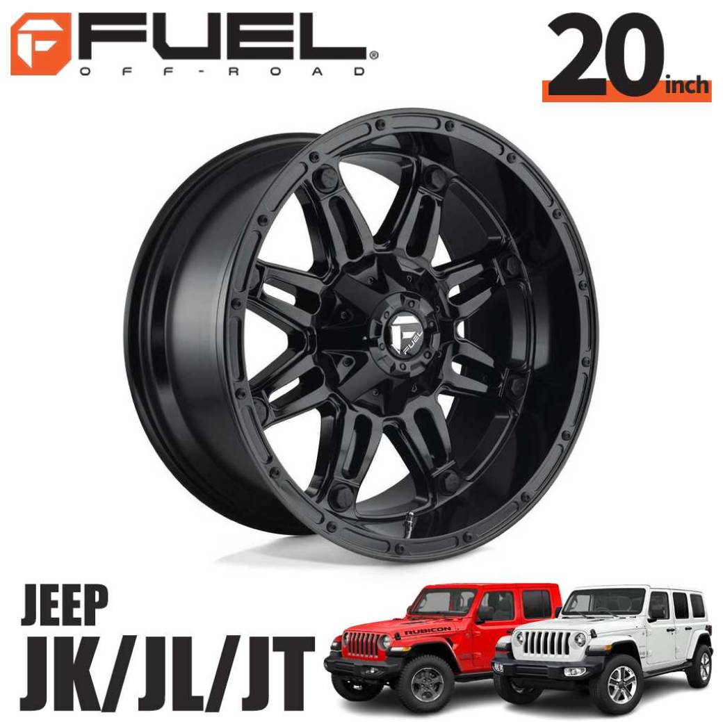 FUEL OFFROAD フューエルオフロード 20インチアルミホイール 1本 D625 HOSTAGE ホステージ グロスブラック 20×10J 5H 114.3 / 127 -18 CB78.1 ジープ JK / JL ラングラー・JTグラディエーター オーバーフェンダー用 / D62520002647