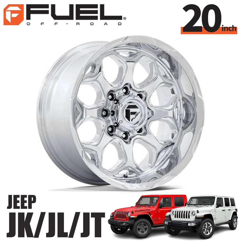 FUEL OFFROAD 20インチアルミホイール 1本 FC862 SCEPTER セプター ポリッシュミルド 20×9J 5H 127 +1 CB71.5 ジープ JK/JLラングラー・JTグラディエーター オーバーフェンダー用 / FC862HX20905001