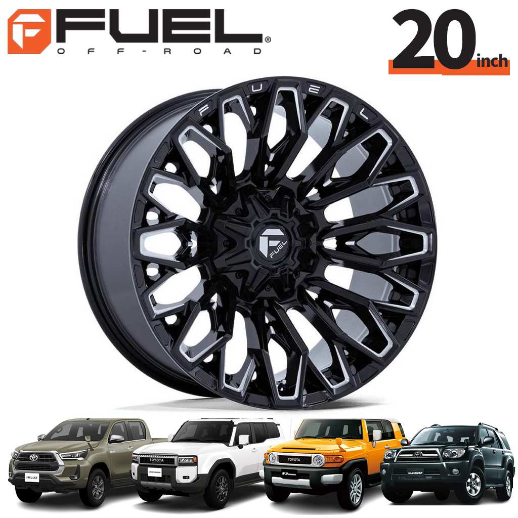 FUEL OFFROAD 20インチアルミホイール 1本 FC865 STRIKE ストライク グロスブラックミルド 20×9J 6H 135 / 139.7 +1 CB106.1 ハイラックス GUN125/150プラド/215サーフ/FJクルーザー/タコマ オーバーフェンダー用 / FC865BE20906701 51,240円