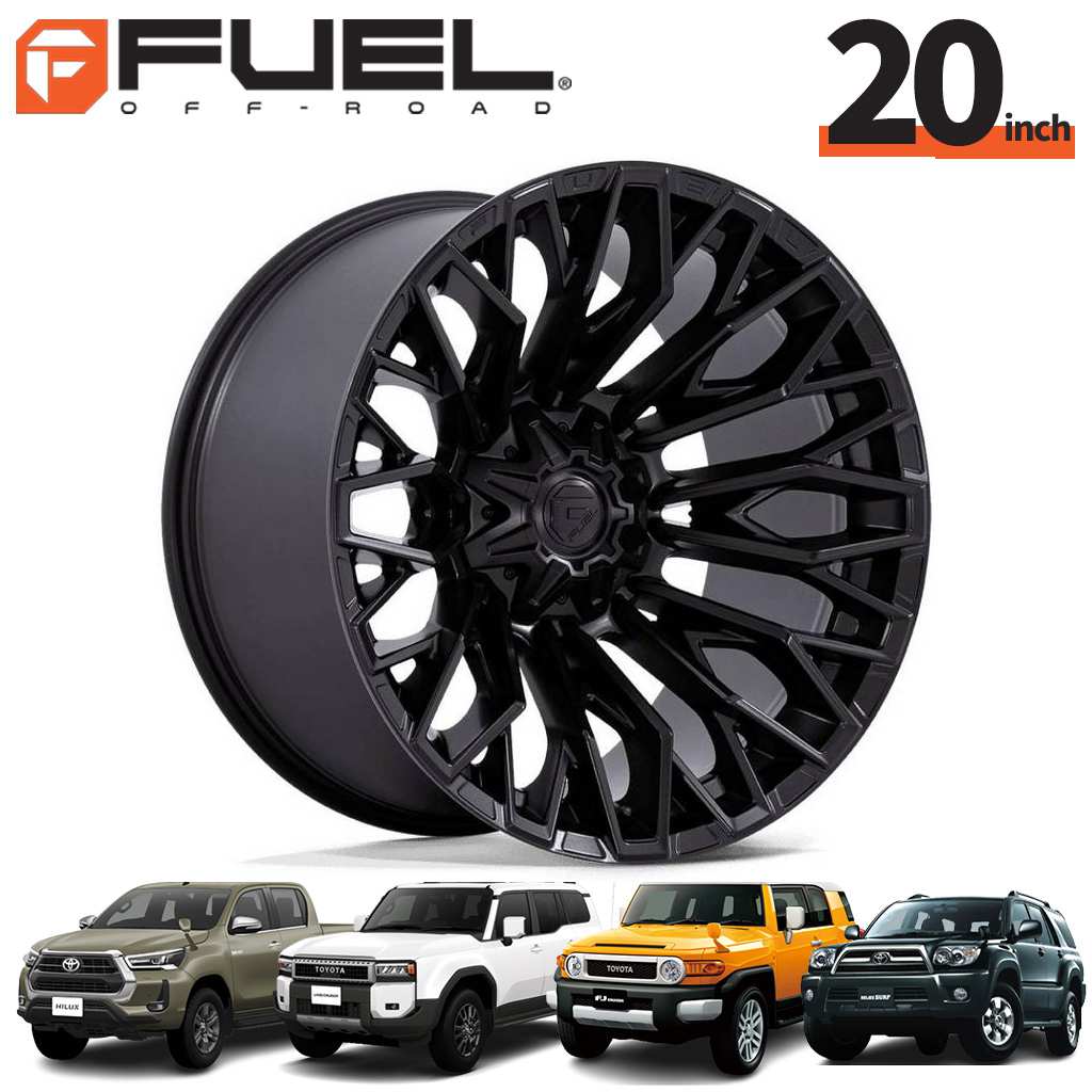 FUEL OFFROAD20インチアルミホイール 1本FC865 STRIKE ストライク ブラックアウト20×9J 6H 135 / 139.7 +1 CB106.1ハイラックス GUN125/150プラド/215サーフ/FJクルーザー/タコマオーバーフェンダー用 / FC865MX20906701|サンクスフォー