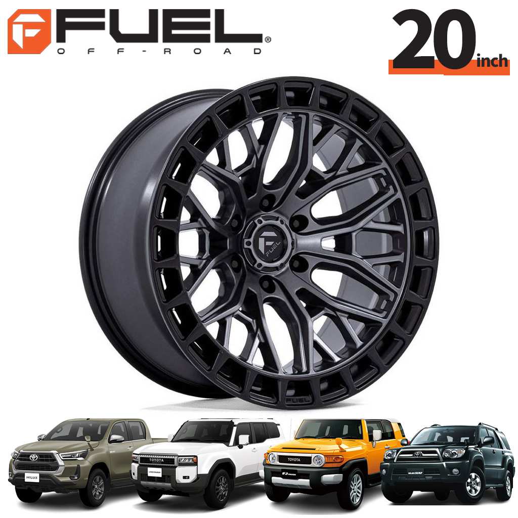 FUEL OFFROAD20インチアルミホイール 1本FC869 SIGMA シグマ マットガンメタルW / マットブラックリップ20&times;10J 6H 139.7 -18 CB106.1ハイラックス GUN125/150プラド/215サーフ/FJクルーザー/タコマオーバーフェンダー用 / FC869AB20106818N｜サンクスフォー 53,160円