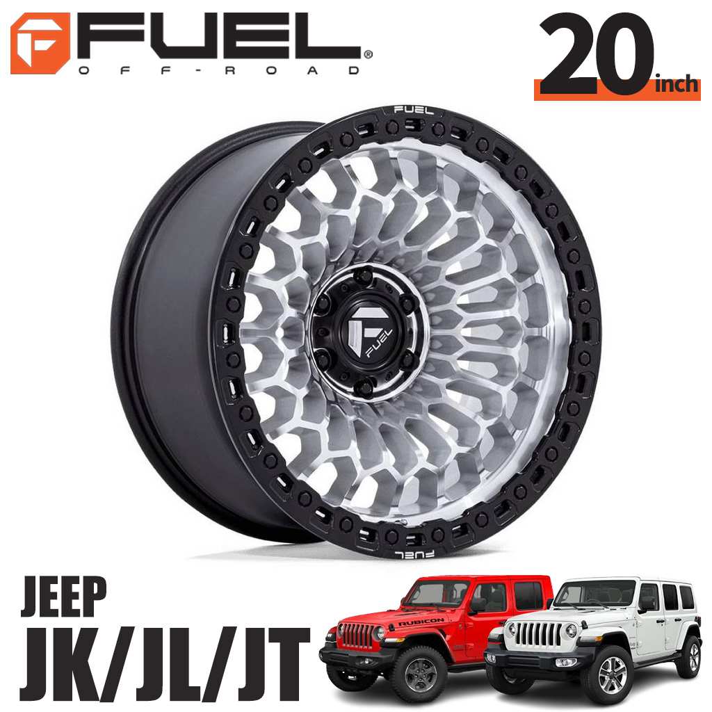 FUEL OFFROAD 20インチアルミホイール 1本 FC870 SINISTER シニスター マシンドW / マットブラックリップ 20×10J 5H 127 -18 CB78.1 ジープ JK/JLラングラー・JTグラディエーター オーバーフェンダー用 / FC870DB20105018N