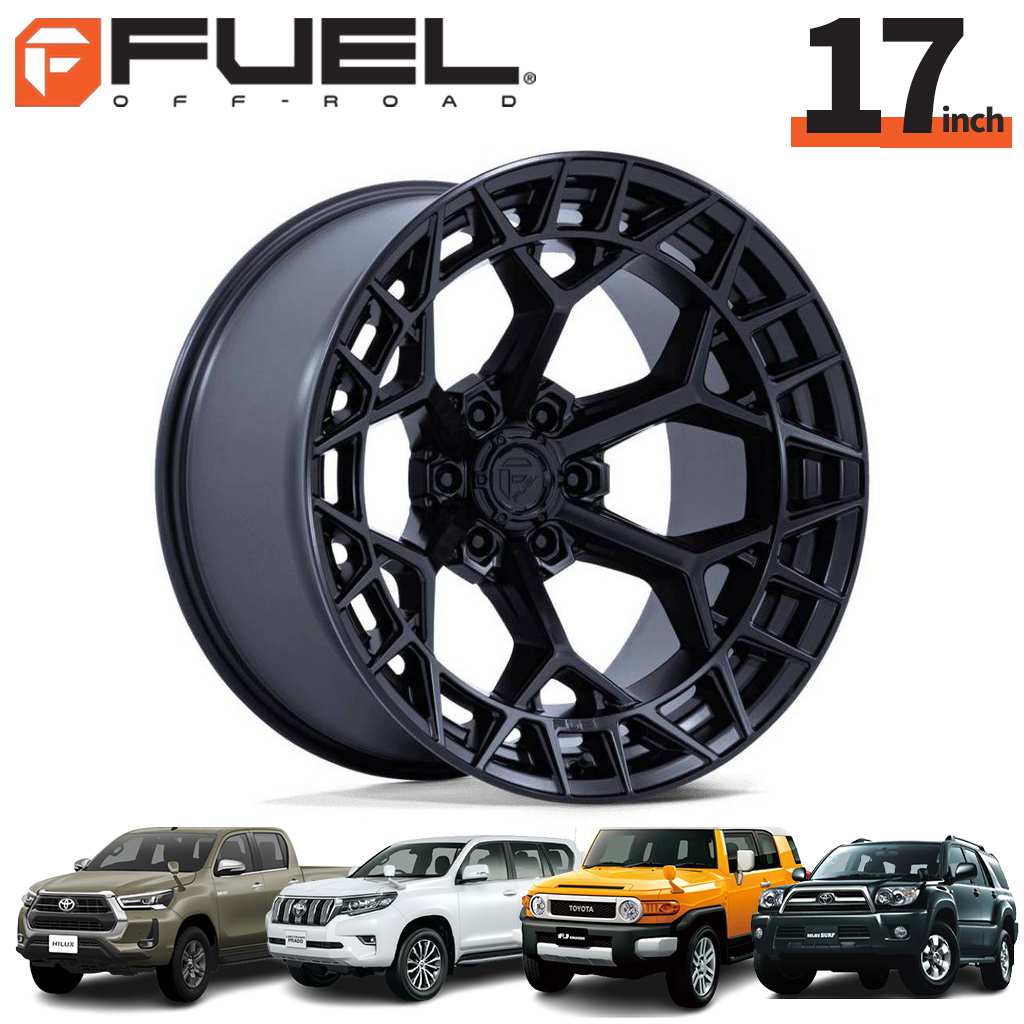 FUEL OFFROAD 17インチアルミホイール 1本 FC873 CHARGER チャージャー ブラックアウト 17×9J 6H 139.7 +1 CB106.1 ハイラックス GUN125/150プラド/215サーフ/FJクルーザー/タコマ オーバーフェンダー用 / FC873MX17906801