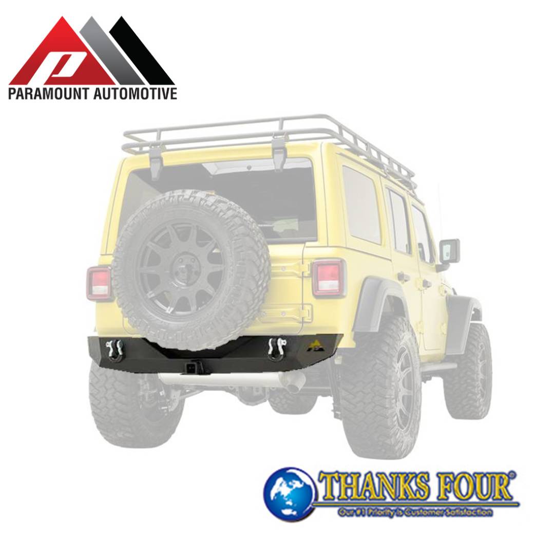 PARAMOUNT パラマウント ロッククローラーリアバンパー Dリング2個・2インチ角ヒッチメンバー付き JEEP JLラングラー 2019年～ 個人宅配送不可