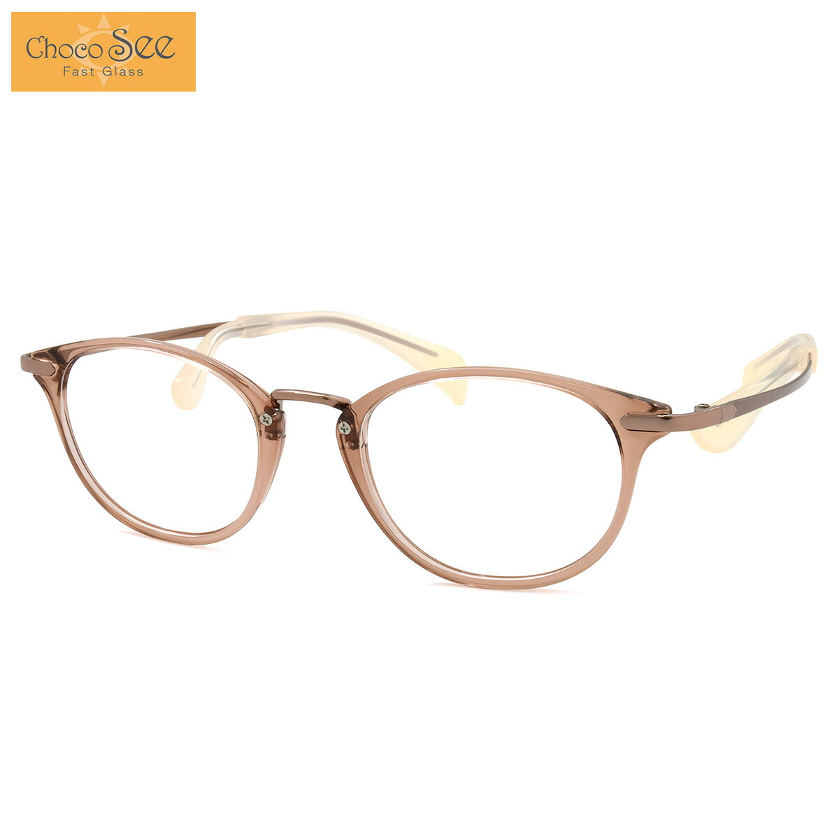 ちょこシー FG24515 BE 49 メガネ Choco See 鼻に跡がつかないメガネ 鼻パッドなし シャルマン CHARMANT レディース