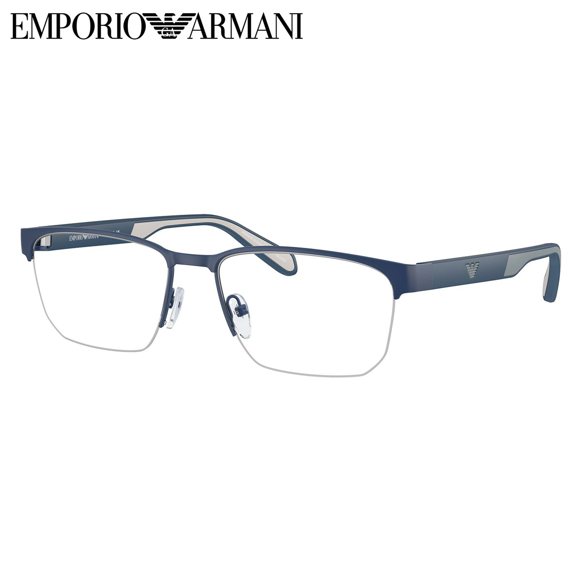 エンポリオアルマーニ EA1162 3050 54 メガネ EMPORIO ARMANI マットカラー ハーフリム ナイロール メンズ レディース｜メガネ・サングラスのThat&rsquo;s