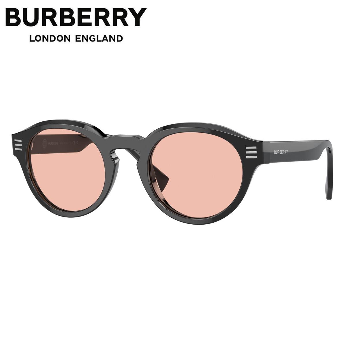 バーバリー BE4404F 300184 50 サングラス BURBERRY B STRIPE キーホールブリッジ ピンク made in Italy メンズ レディース