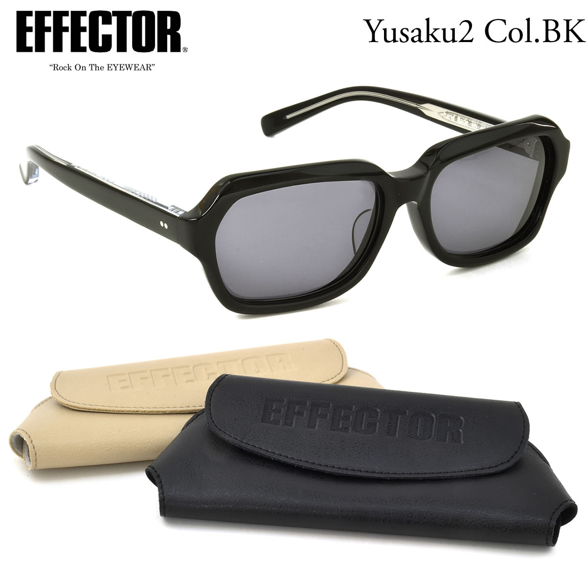 Effector エフェクター サングラス Yusaku2 Bk 57サイズ Yusaku2 サングラス 松田優作事務所 とのオフィシャルコラボ エフェクター バーバリー Effector ユウサク2 ユーサク2 松田優作 探偵物語 日本製 メンズ レディース メガネ サングラスのthat S エフェクター