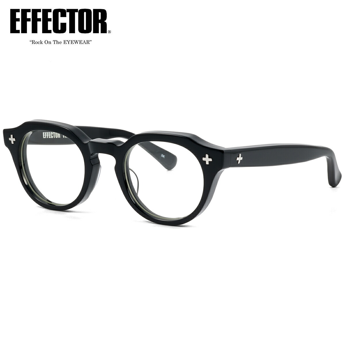 エフェクター TRIO BK 47 メガネ 伊達メガネレンズ付 EFFECTOR トリオ クロス 十字 黒縁 くろぶち made in Japan 日本製 メンズ レディース|メガネ・サングラスのThat’s