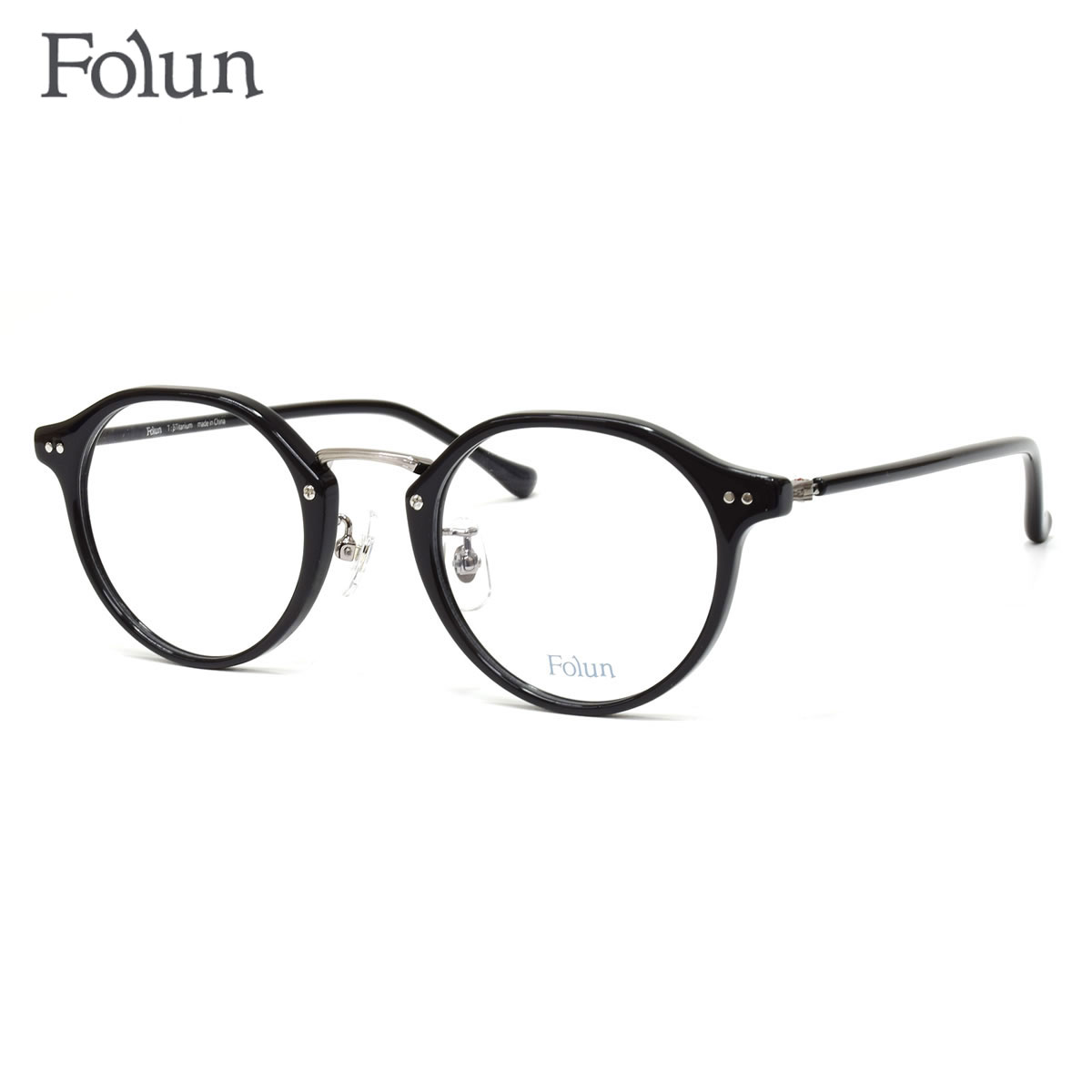 フォルン FL2026 BK 46 メガネ Folun βチタン レディース