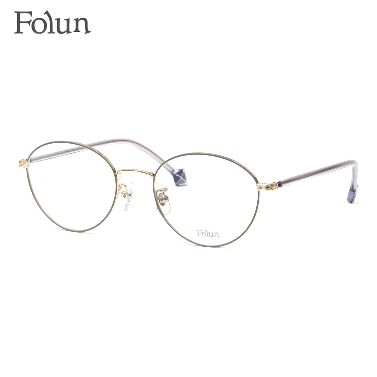フォルン FL2027 GD/GY 50 メガネ Folun βチタン レディース