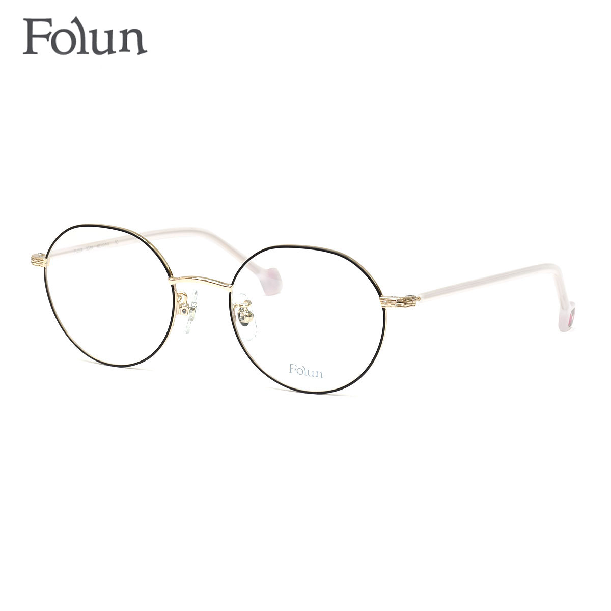 フォルン FL2028 GD/BK 48 メガネ Folun βチタン レディース