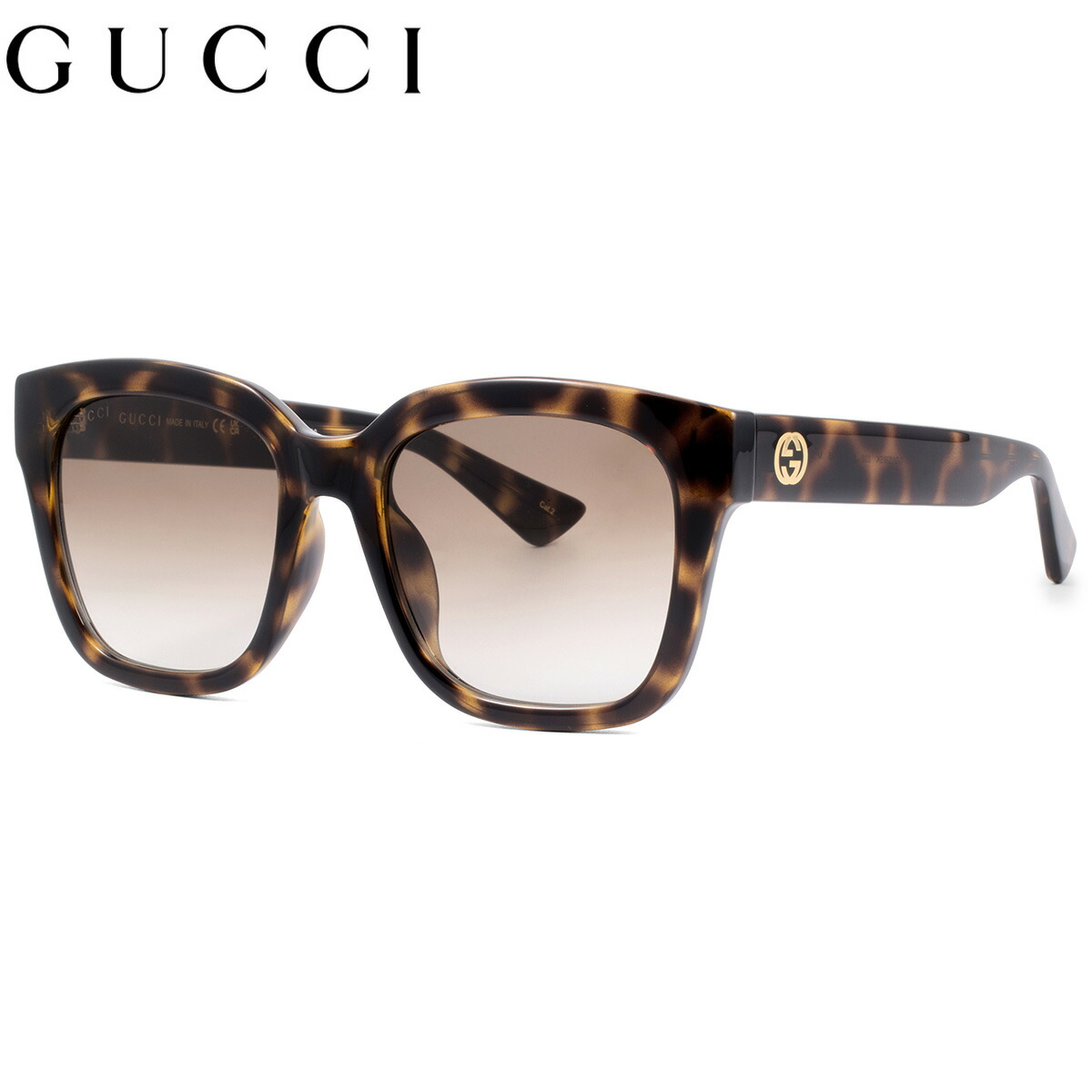 グッチ GG1338SK 002 54 サングラス GUCCI インターロッキングG GGロゴ 大きめ べっ甲 デミ トータス made in Italy イタリア製 メンズ レディース