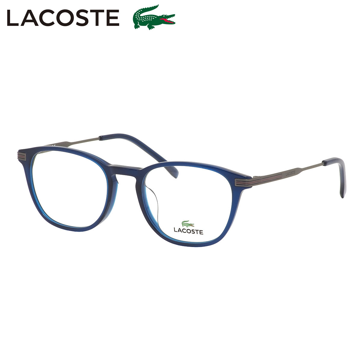 ラコステ L2903LB 410 51 メガネ LACOSTE ワニ クロコダイル コンビネーション クリアネイビー チタニウム 軽い メンズ レディース