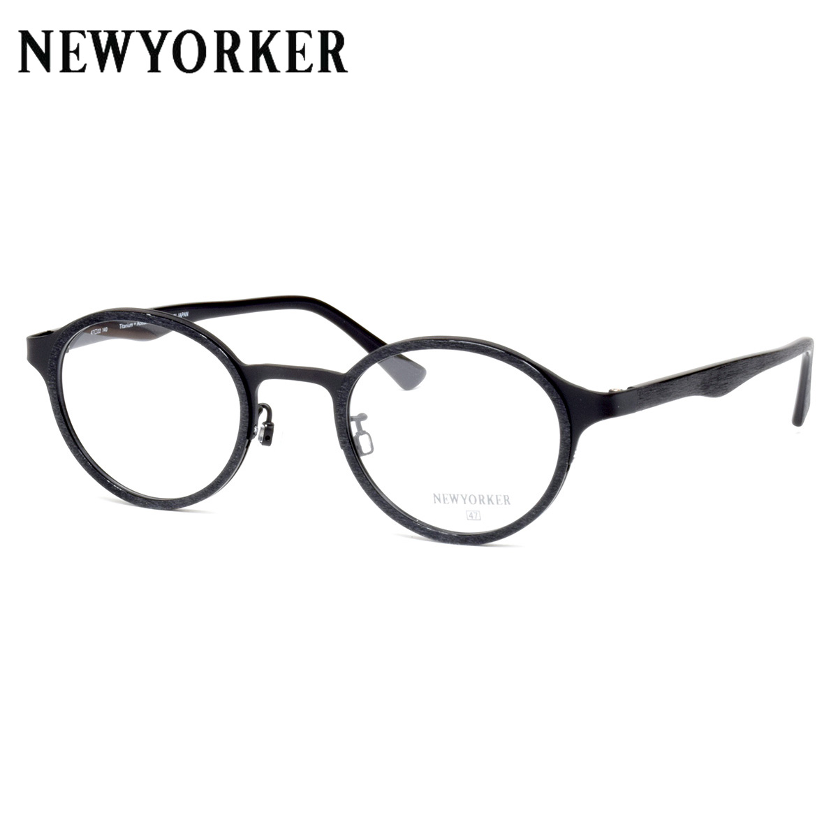 ニューヨーカー N6285 BKS1 47 メガネ NEWYORKER インナーリム ボスリントン 日本製 made in japan 国産 メンズ レディース